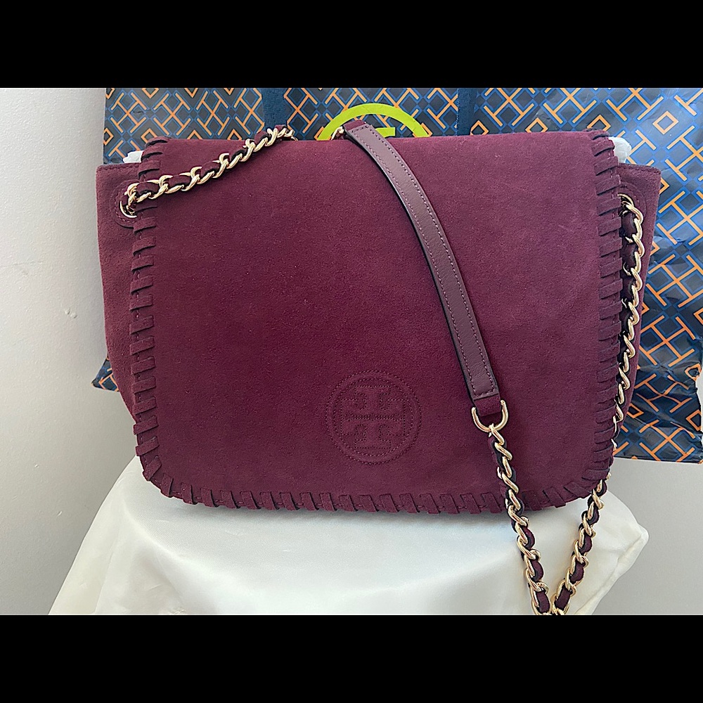 Brand new Marion Small Suede Flap Shoulder Bag